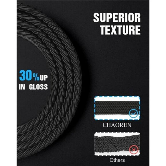 CHAOREN Mens Braided Stretch Belt Golf Casual Belt for Jeans Shorts Pants - Picture 6 of 7
